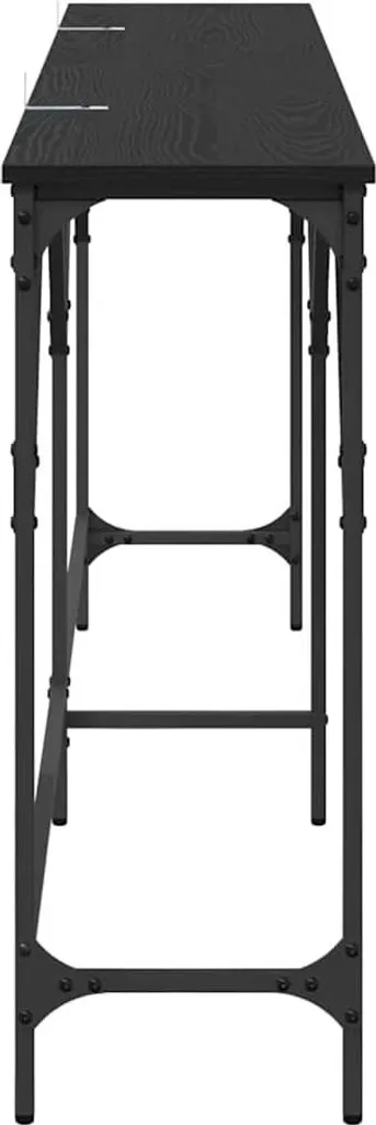 Consolle Ingresso Lunga 180 cm - Stile Industrial Nero e Rovere - 6