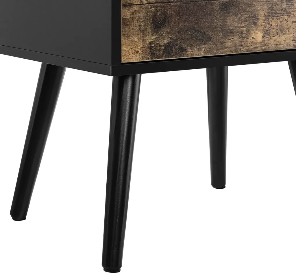 Table de nuit bois pour chambre parentale commode basse style vintage