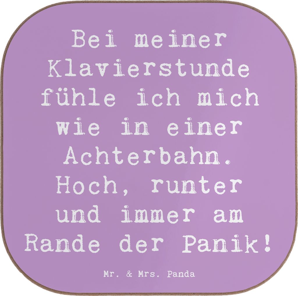 Mr. & Mrs. Panda Untersetzer Glas Spruch Klavier Achterbahn - Lavendeltraum - Geschenk, Elfenbeintasten, Tassenuntersetzer, Lernen, Klavierspielen,...