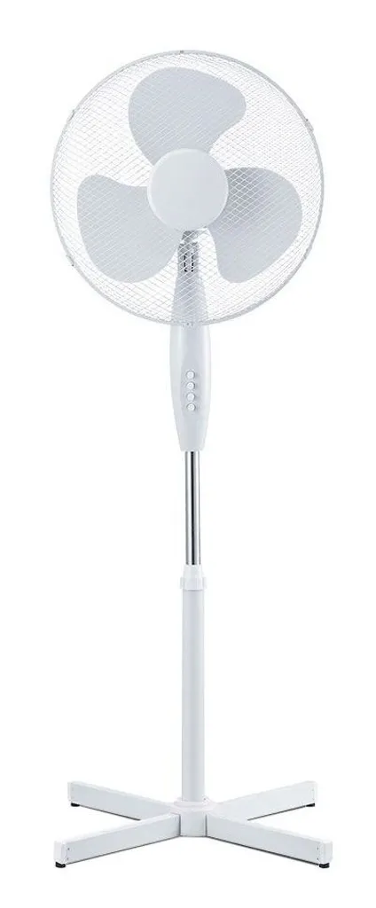 Ventilateur sur pied 40W avec pied en croix stable - Blanc classique