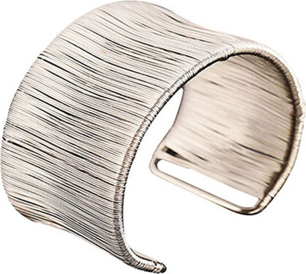 Handgefertigter Damen-Armreif mit Drahtöffnung, Punk-Gold-Silber-Legierung, Oberarmarmband-Silber