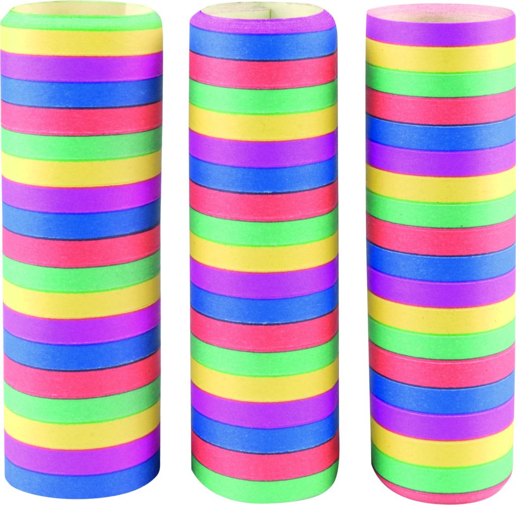 Luftschlangen 3er Pack bunt, Dekoartion für Partys und Produktbild 