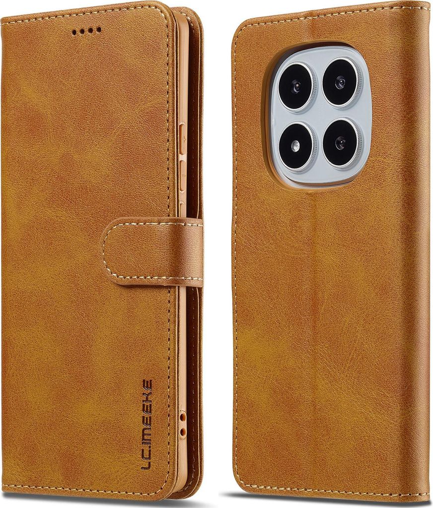 Hülle für Xiaomi Redmi Note 14 Pro 4G, Klapphüllen Brieftasche Leder Magnetverschluss Ständer Schutzhülle Gelb