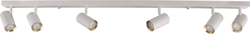 Luminaire de Plafond Corniche NICEA Blanche et Dorée pour 6 Spots