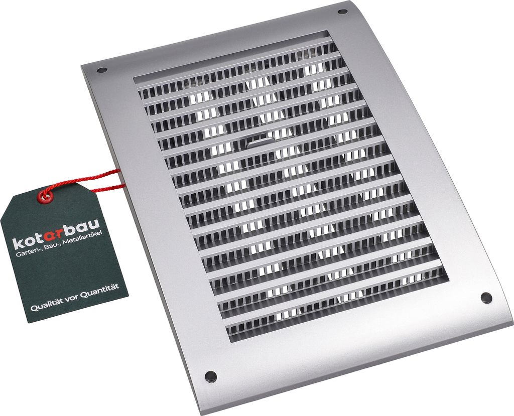 KOTARBAU Lüftungsgitter 170 x 250 mm Verschließbar Abluftgitter Kunststoff mit Insektenschutz Abschlussgitter Rechteckig Satin Lamellengitter A...