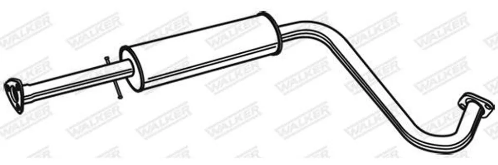 Silencieux Central Robuste Walker 22011 - Acier Aluminisé pour Lanos