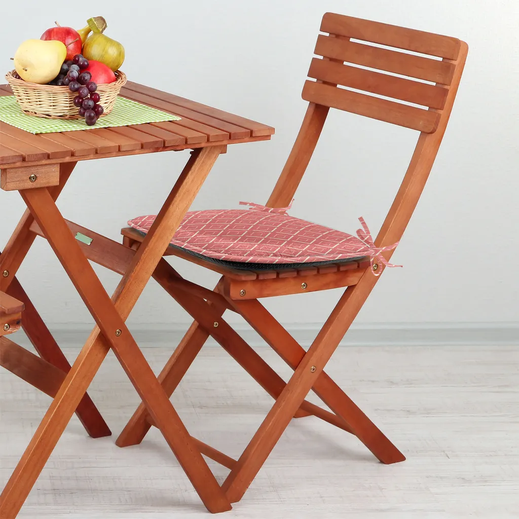 ABAKUHAUS Imbottitura geometrica per sedie da sala da pranzo, piastrelle con linee a chevron, cuscino decorativo impermeabile con cinturini per sedie da cucina, 40 cm x 40 cm, confezione da 4, color corallo crema salmone - 2