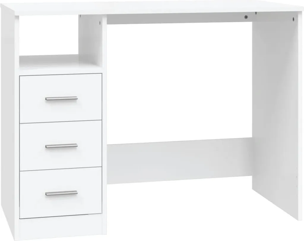 SYFAX™ Scrivania con Cassetti Bianca 102x50x76 cm in Legno Multistrato