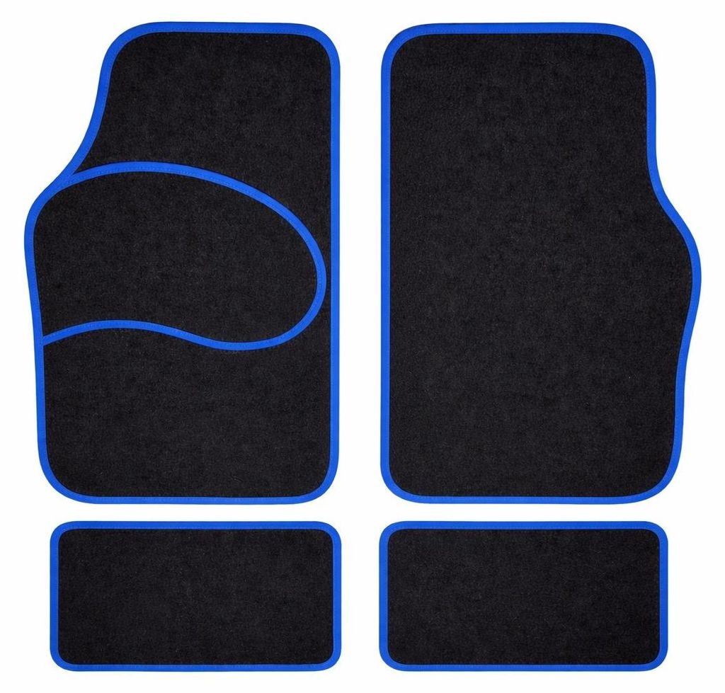 Carguard - Universal-Autofußmatten-Set - Blau/Schwarz - 4x Automat Universal - Stoff