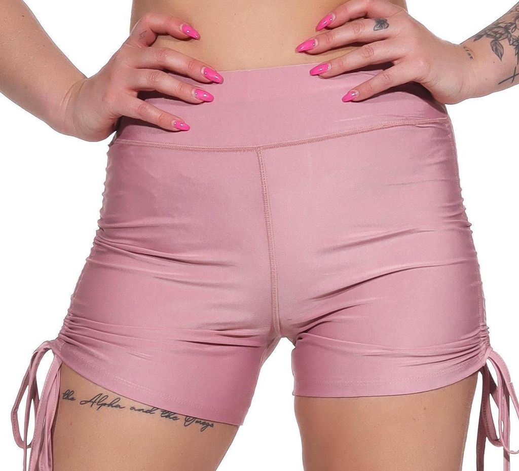 Damen Sport Shorts Hotpants kurz Radler Fitness; Rosa M/L