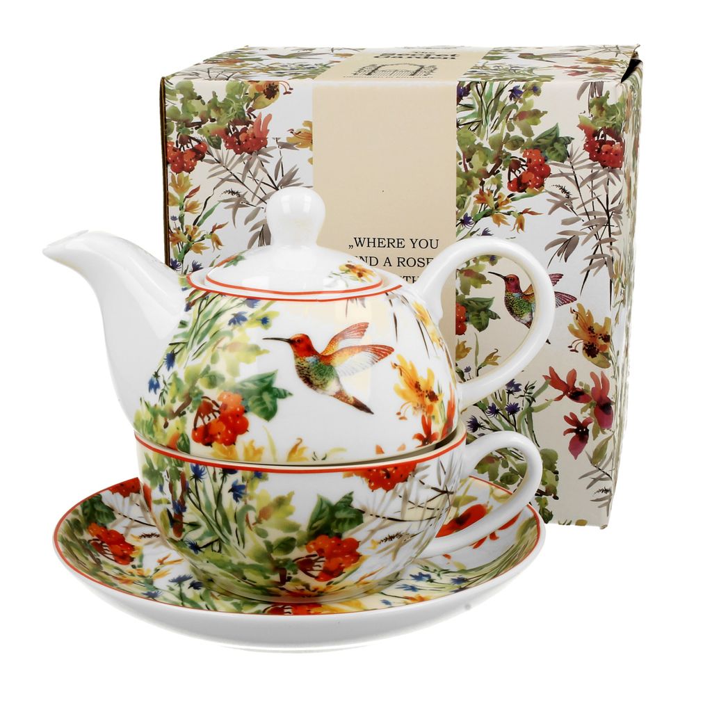 Duo | Teeservice - Tasse + Kanne - Porzellan - Cremeweiß - Produktbild 