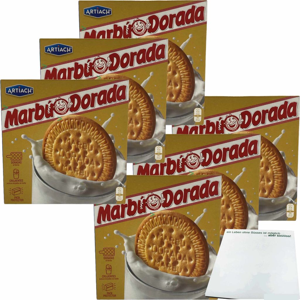 Artiach Marbu Dorada Galletas Spanische Kekse 6er Pack (6x600g Packung) + usy Block