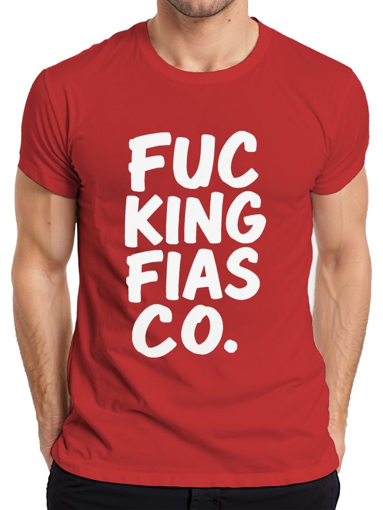 FUCKING FIASCO lustig sarkastisch Geschenk Alltag Grunge Herren T-Shirt, Rot, S