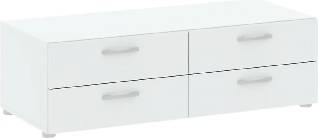 Commode de Chambre Blanche 4 Tiroirs Gignod - Meuble de Rangement