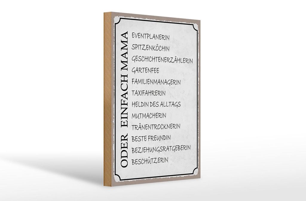 Holzschild Spruch 20x30cm Mama Familienmanagerin Freundin