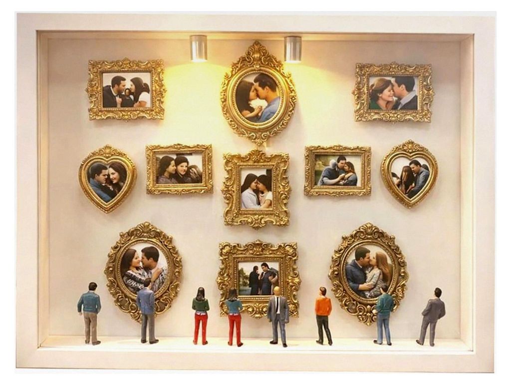 Mini-Fotorahmen im Museumsstil, handgefertigte Tischdekoration, Miniatur-Ausstellungsmodell, handwerkliches Erlebnisset, Kunstraumproduktion, zur I...