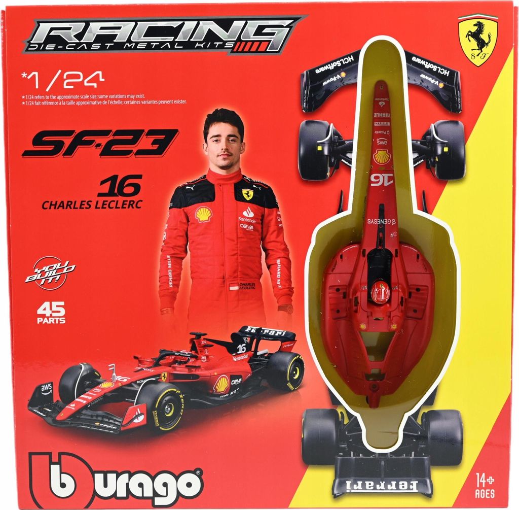 BBURAGO BOLID F1 Ferrari SF-23 Charles Leclerc 1:24 BBURAGO TO BE FOLDED