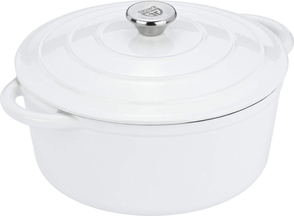 GRÄWE Gusseisentopf, emailliert, Ø 26 cm, Weiß Produktbild 