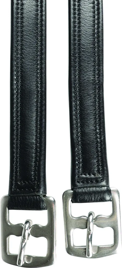Étrivières cuir noir 142 cm pour selle adulte - Stabilité et confort