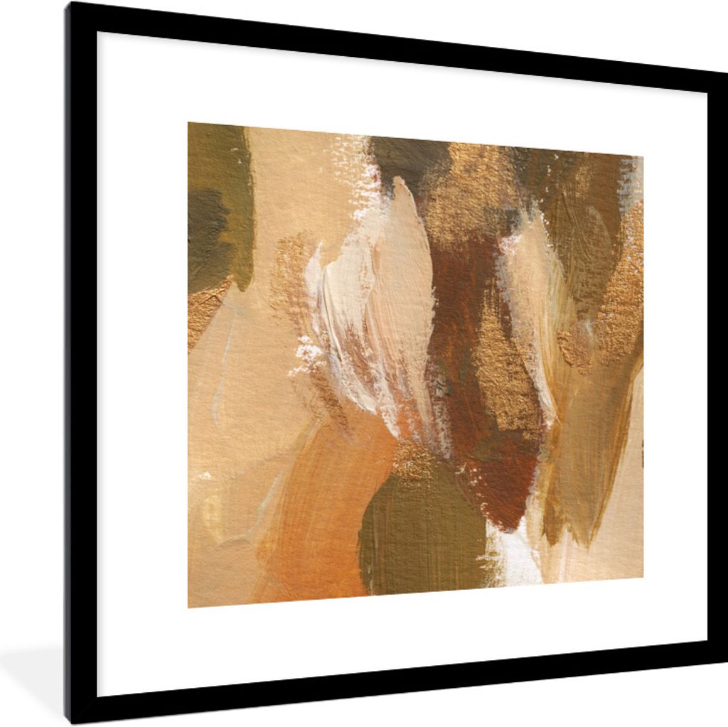 MuchoWow Gerahmtes Poster Farbe - Gold - Herbst 40x40 cm - Poster mit Schwarzem Bilderrahmen Wandposter Rahmen Foto Bilder - Poster - Plakat im R...