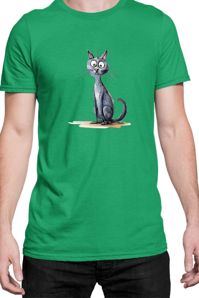 Herren T-Shirt Funny Cats Breeds Korat Cat, Man M / Grün
