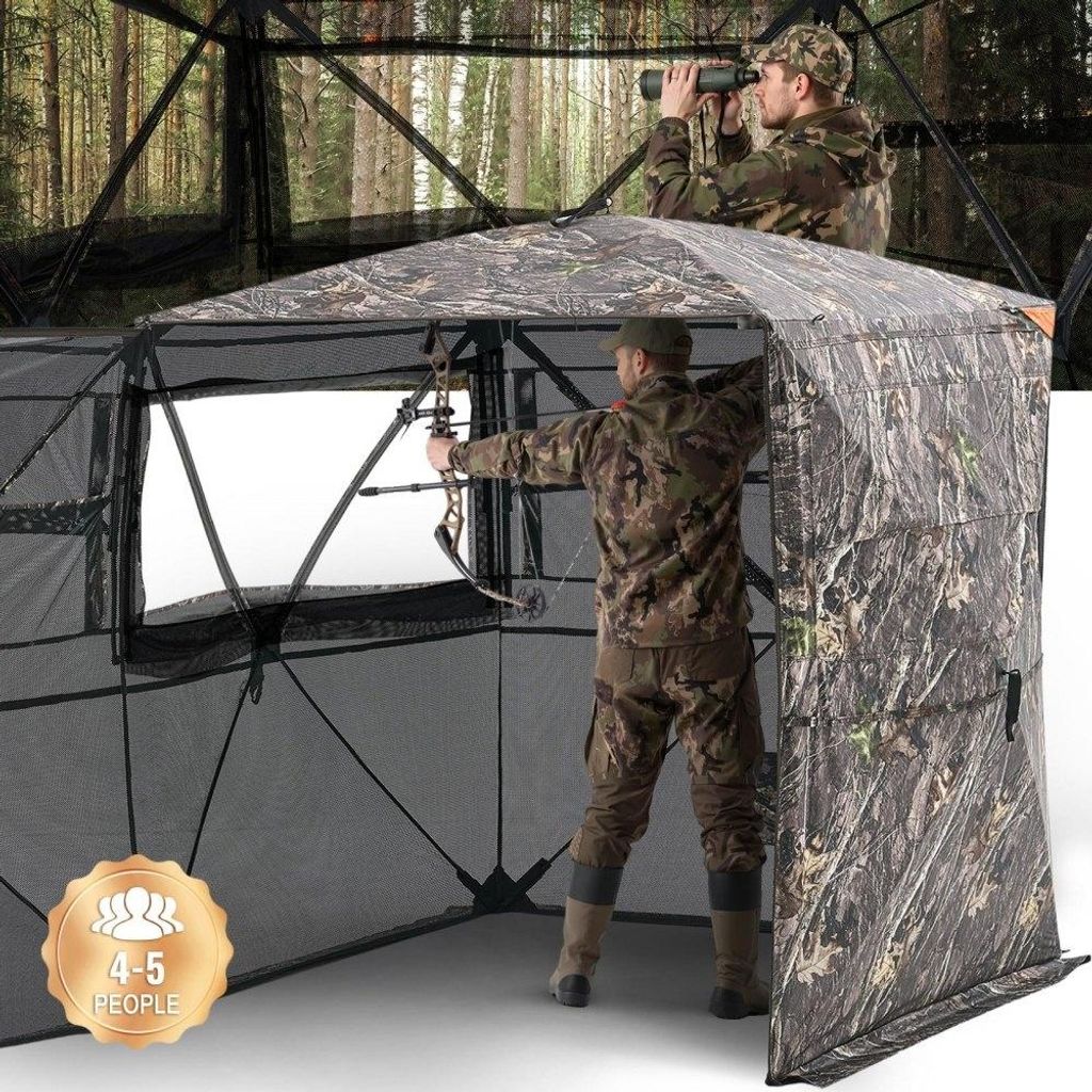 4-5 Personen Jagdzelt - Jagdversteck mit Tragetasche - Tarnzelt für Hirsche - Campingausrüstung