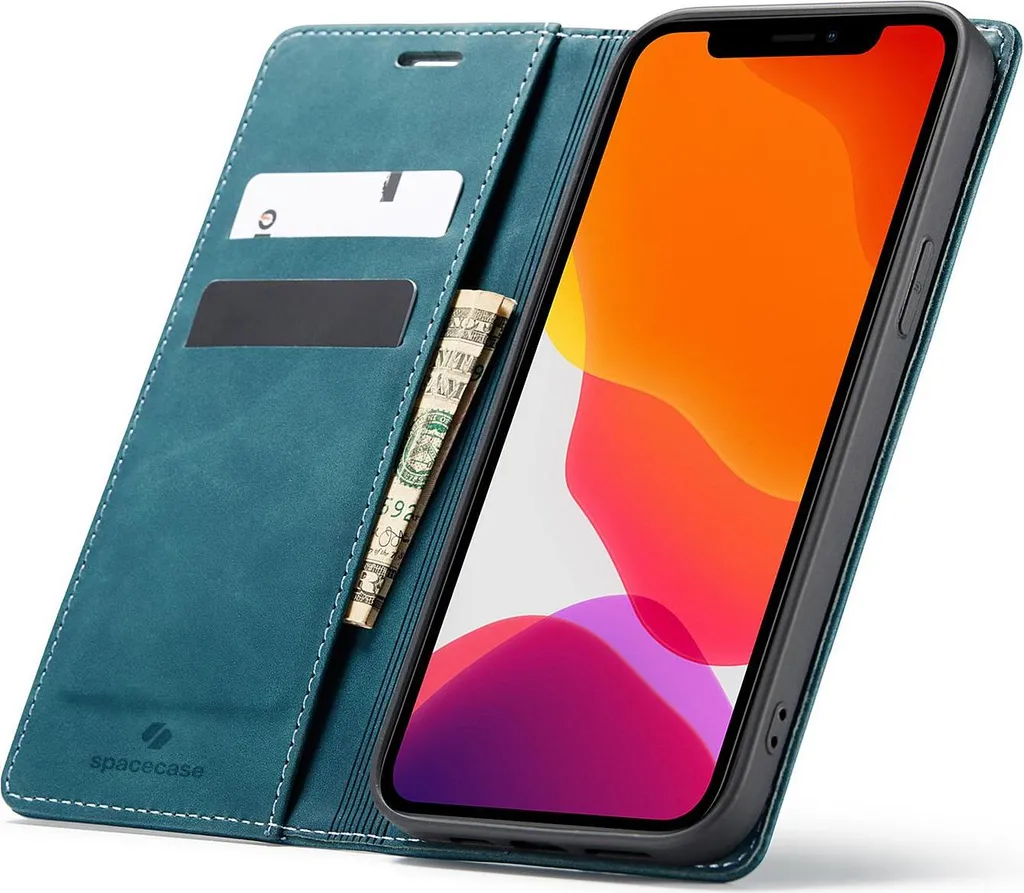 momoka Wallet Custodia Cover per iphone 6/7/8 Plus,Custodia Sottile in Pelle per Telefono,Premium PU/TPU,Supporto Stand,Chiusura Magnetica-Verde