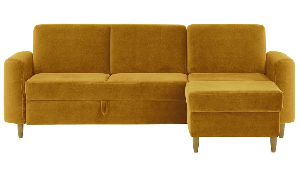 SLF24 - Ecksofa mit Schlaffunktion und Bettkasten Elegance - Senf - Velluto 8