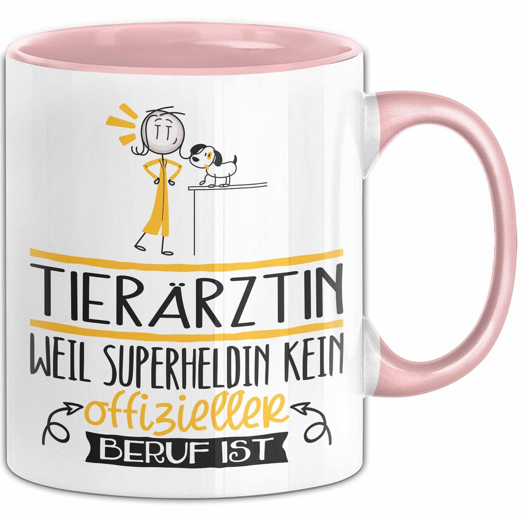 Tierärztin Geschenk Tasse Lustiger Spruch Tierärztin Weil Superheldin Kein Offizieller Beruf Ist Geschenkidee (Rosa)