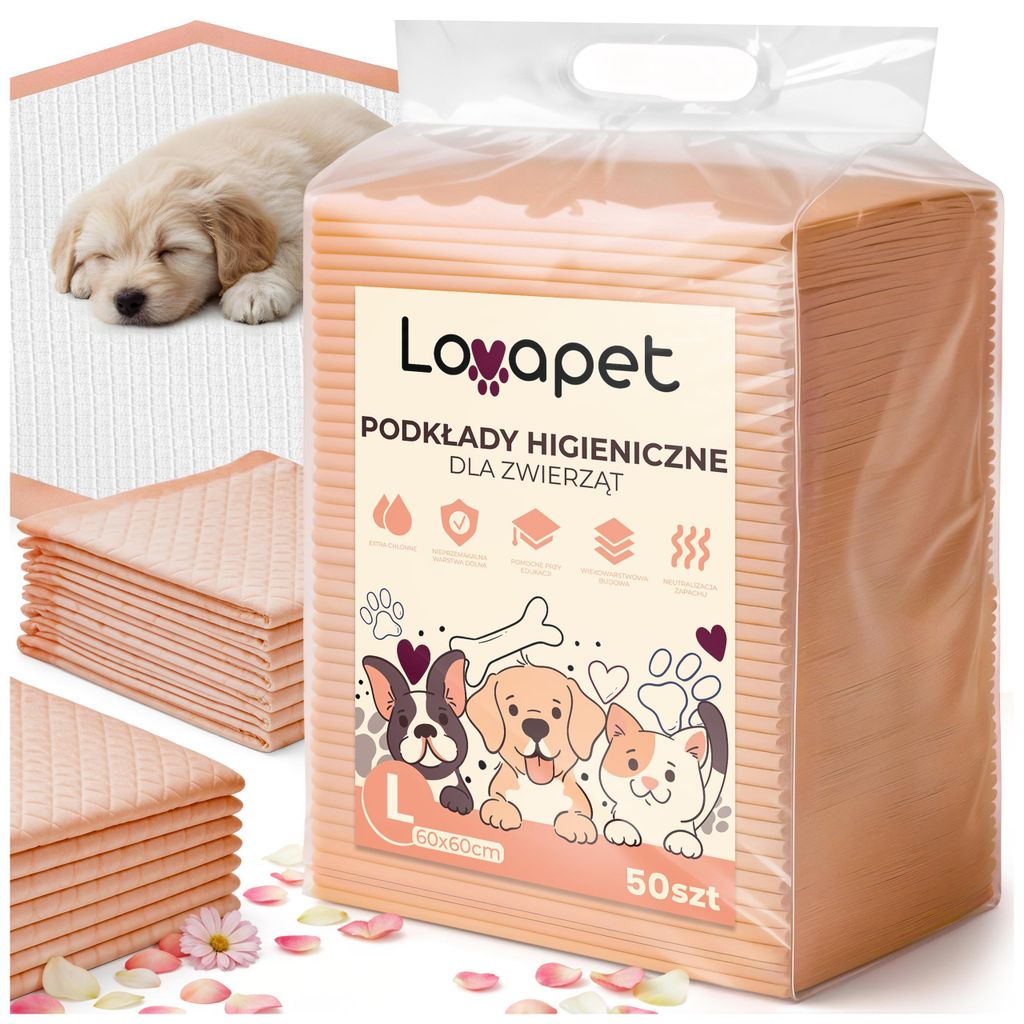 Lovapet | Hygienematten für Hunde 60x60 cm – Saugstarke Trainingsmatten für Welpen & Senioren – 50 Stück Einweg-Matten gegen Gerüche & Feuc...