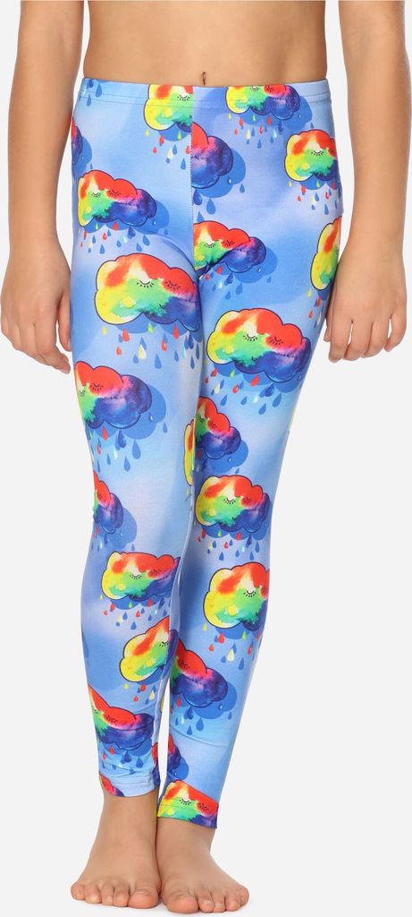 Merry Style Mädchen Lange Leggings aus Baumwolle MS10-337 (Blau/Wolken, 128)