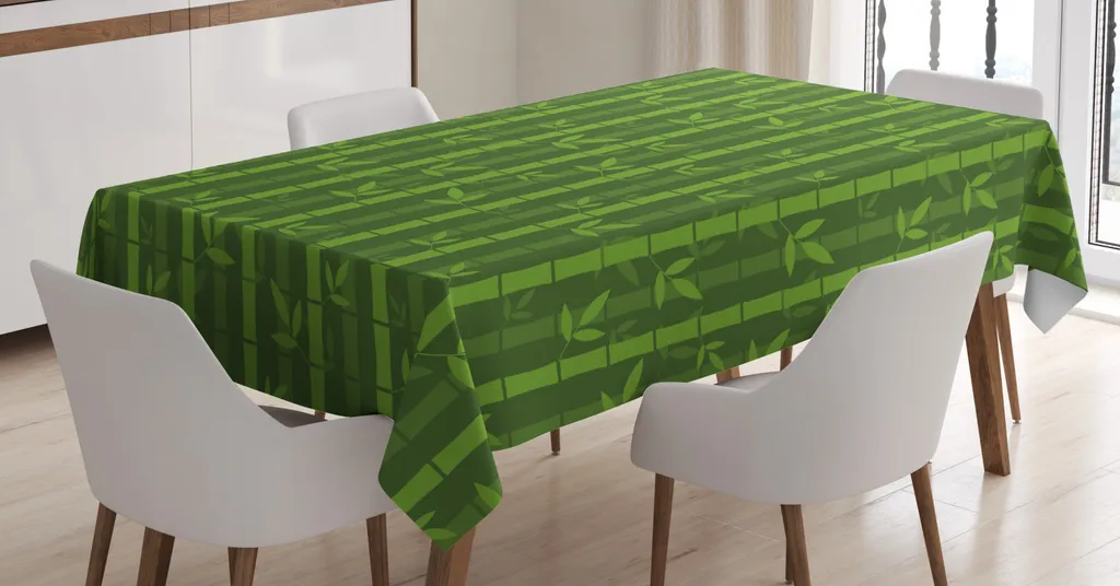 Tovaglia ABAKUHAUS Bambù 140x240cm - Stile Giapponese Verde Oliva