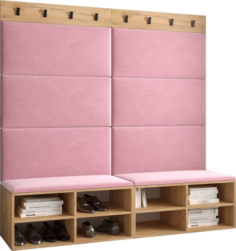 Garderobe MIRO Set 7 mit gepolsterten Paneelen Industrial Produktbild 