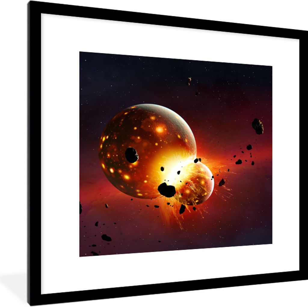 MuchoWow Gerahmtes Poster Eine Illustration einer jungen Erde 40x40 cm - Poster mit Schwarzem Bilderrahmen Wandposter Rahmen Foto Bilder - Poster...