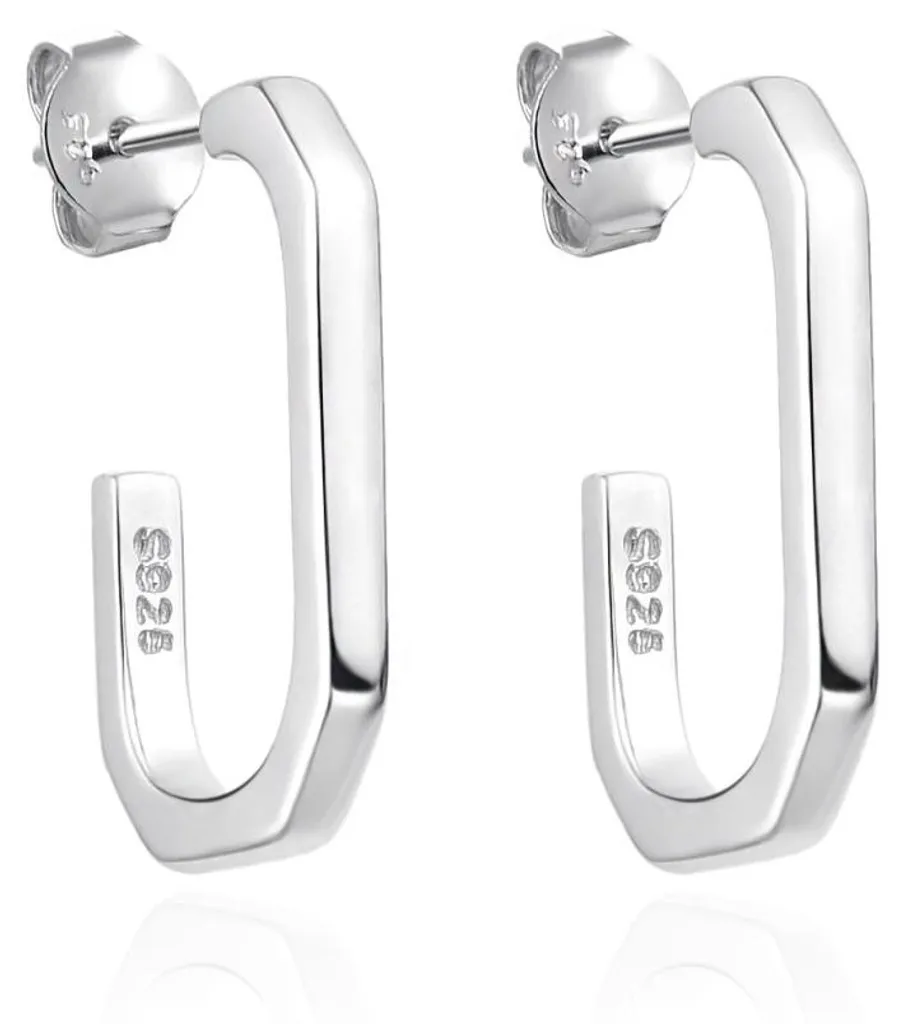 Boucles d'oreilles intemporelles en argent AGT-E136P pour femme