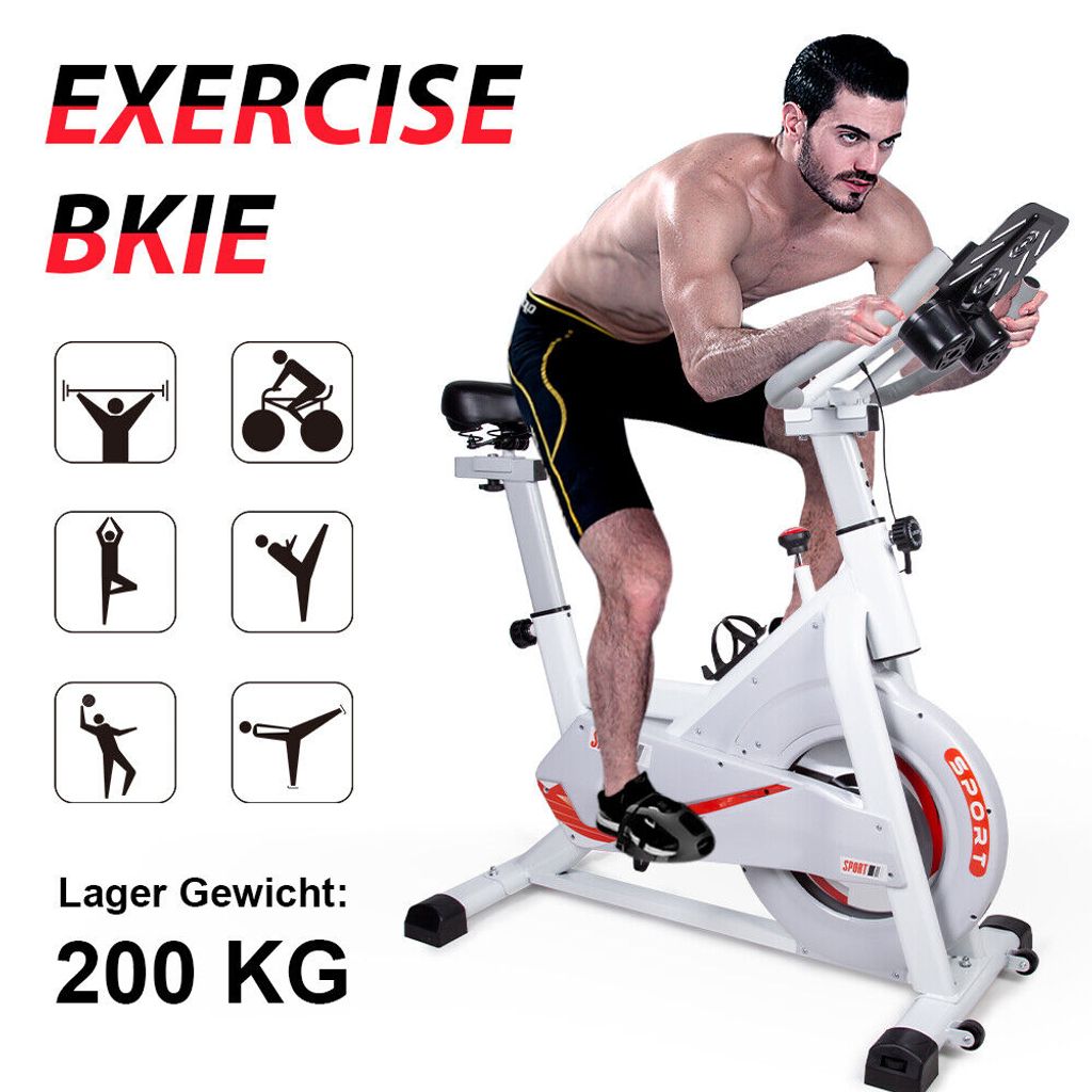 Heimtrainer Fahrrad LCD Ergometer Speedbike Indoor Fitness Cycling 200kg 