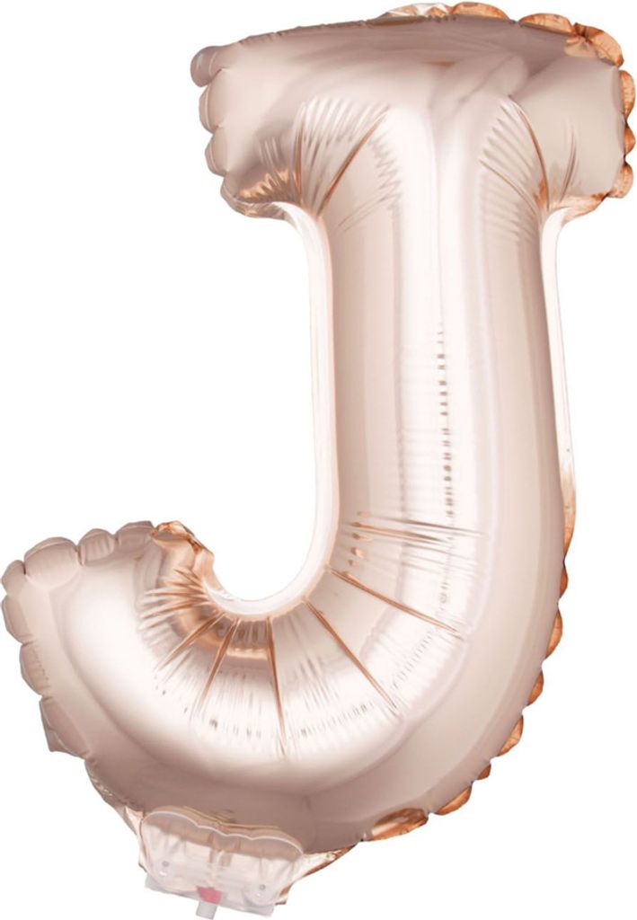 Buchstaben Folienballon mit Stab 41 cm - Roségold Buchstabe J