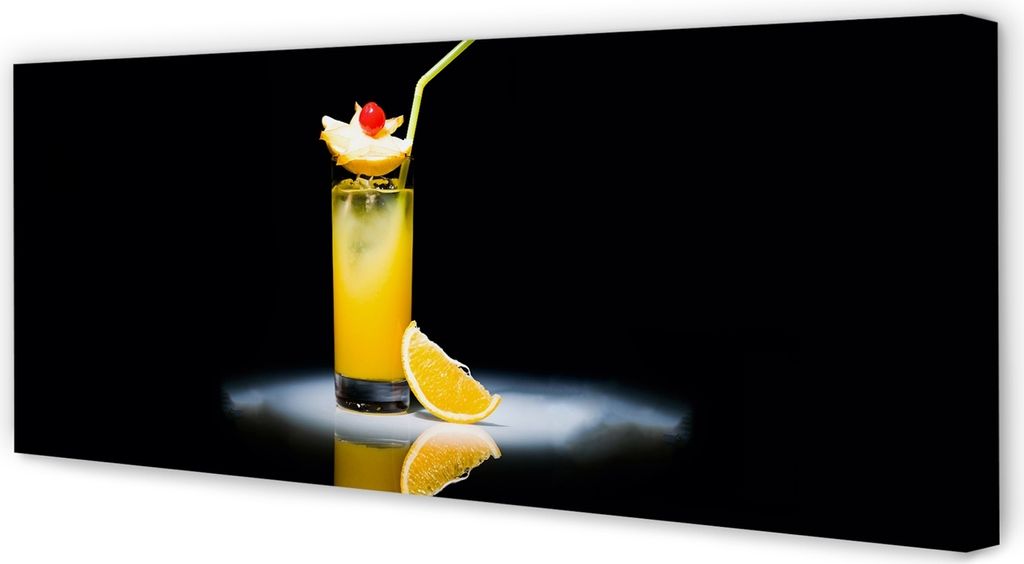 Leinwandbild 125x50 Wandkunst Orange Cocktail
