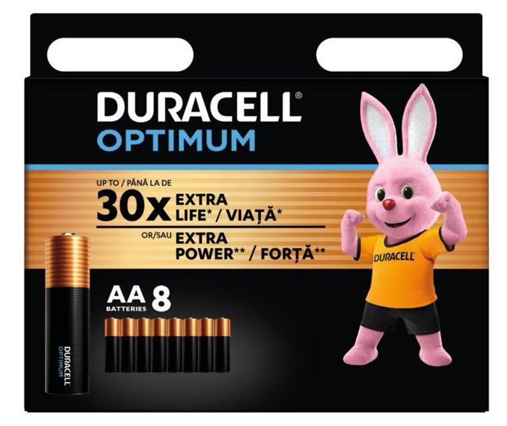 Duracell Baterijos DURACELL Optimum, AA, 8 vnt. Obrázok produktu 