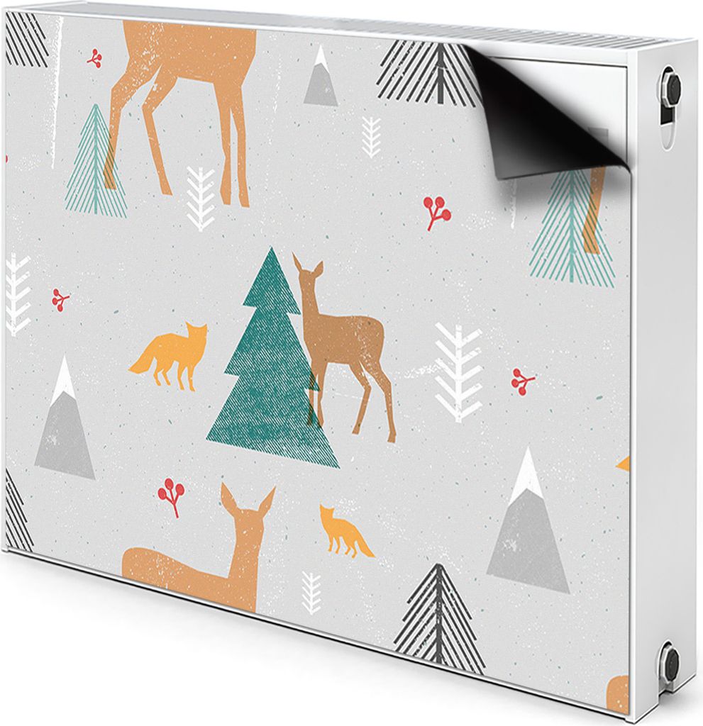 Magnet Heizung Verkleidung Abdeckung Heizung Heizkörperabdeckung 80x60 cm - Waldtiere