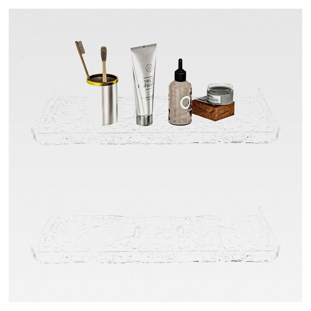 Duschablage ohne Bohren, 2 Stück, transparentes Kunststoff Badregal, selbstklebend, wandmontiert, Duschkörbe für Shampoo und Conditioner