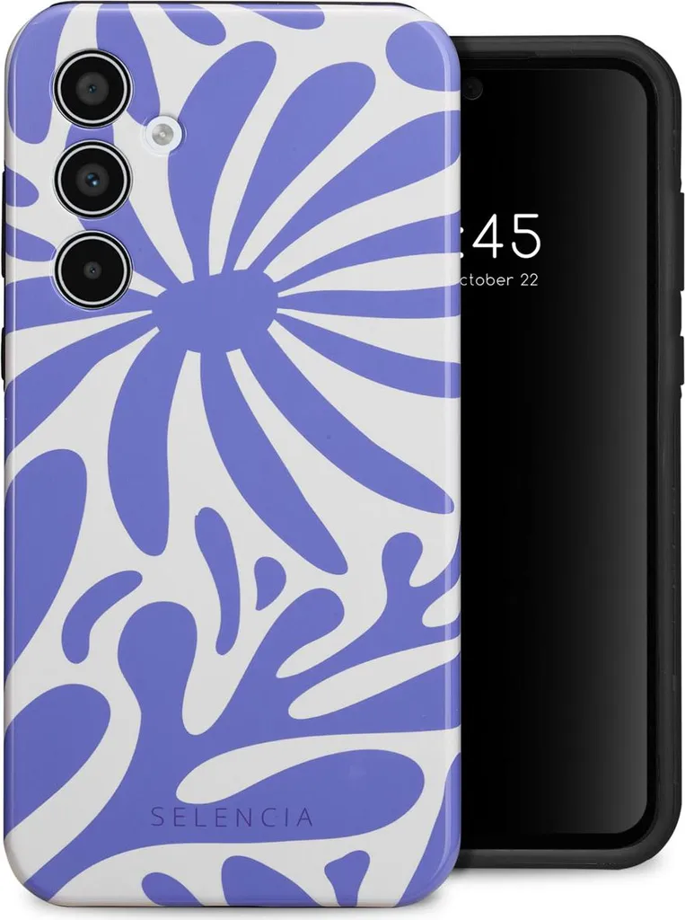 Selencia Vivid Back Cover Samsung Galaxy A35 - Modern Bloom Sapphire Blue