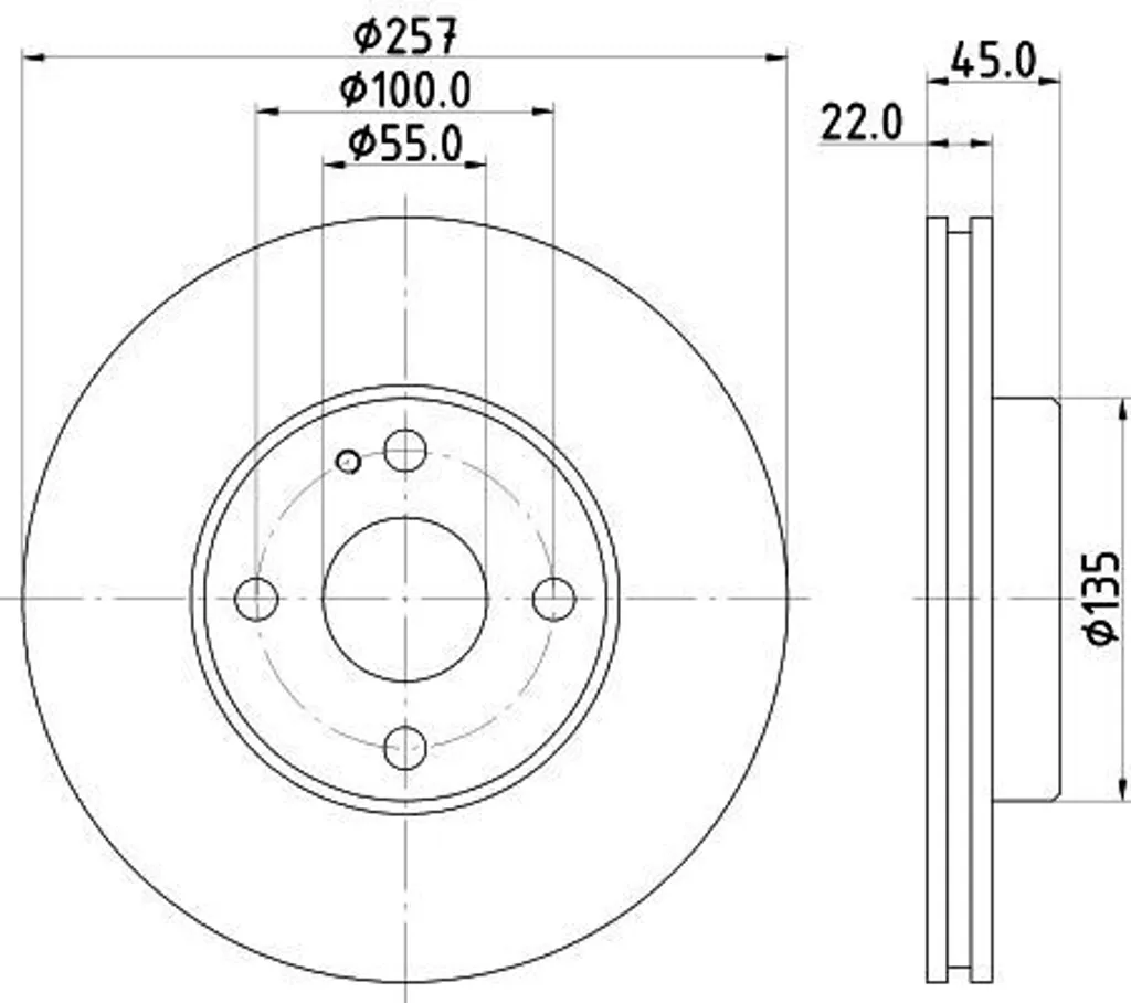 Disque de frein ventilé avant pour Mazda 323 et MX-3 série HELLA 8DD