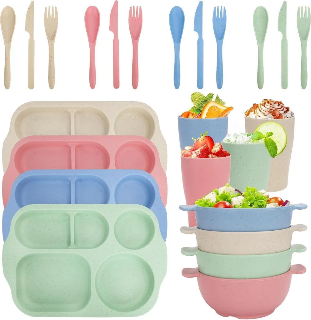 Set Piatti Campeggio 24 Pezzi Infrangibili | Kit Outdoor per Camper