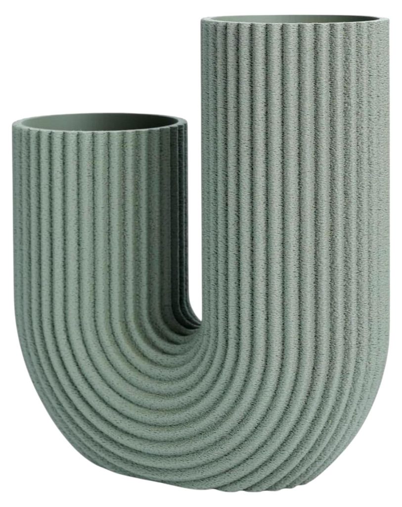 Arora Vase - Pampasgras Dekoration, Moderne Blumenvase, Tischdeko Vase, Designer Vasen - Hergestellt in Deutschland aus Bio PLA (Grün)
