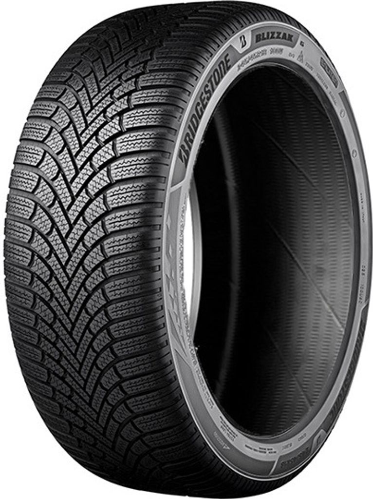 A close-up studio shot of a Bridgestone Blizzak tire.