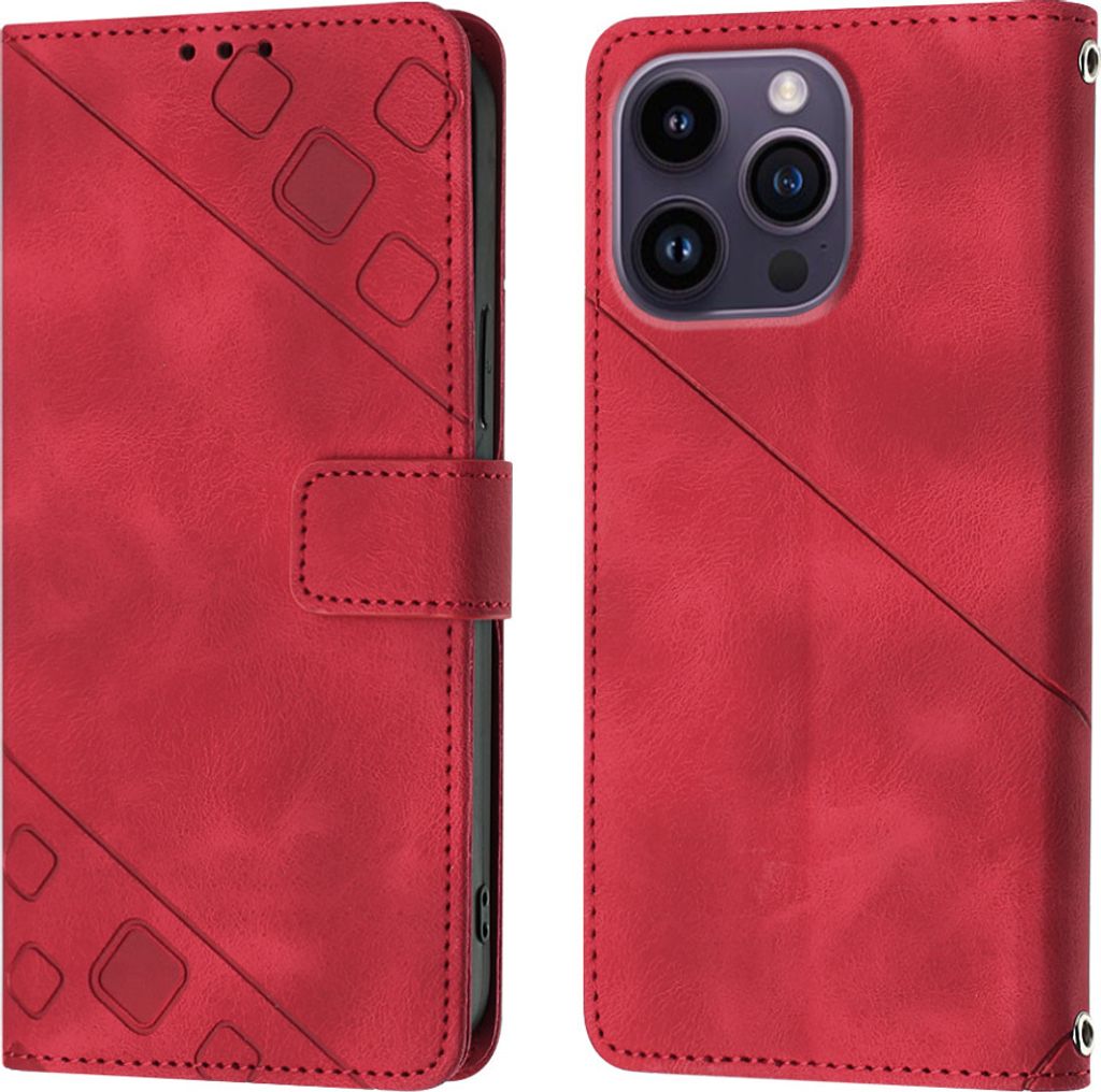 Hülle für iPhone 14 Pro Max Prägung Flip Leder Brieftasche Produktbild 