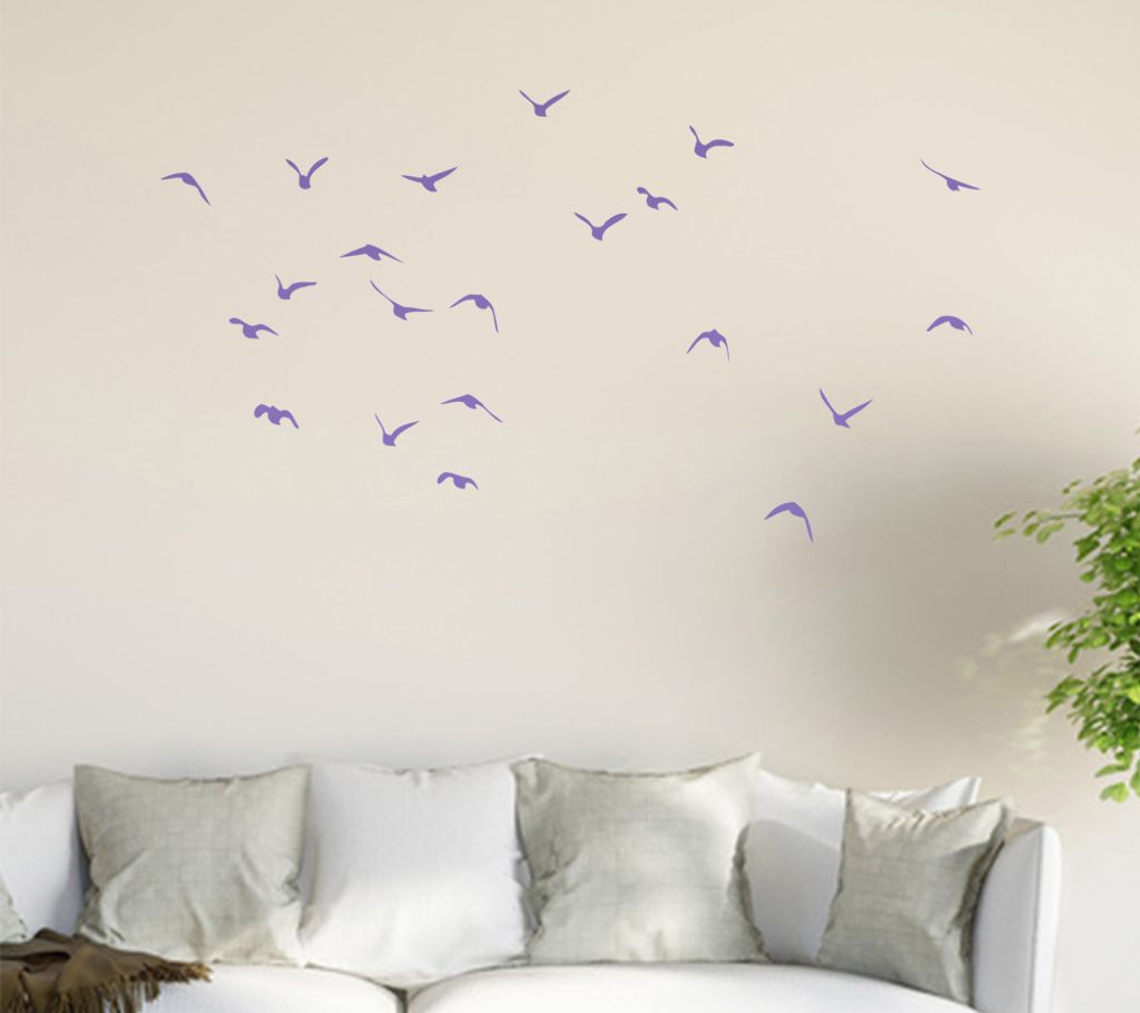 Vogelschwarm Wandtattoo in 6 Größen - Wandaufkleber Wall Sticker - Dekoration, Küche, Wohnzimmer, Schlafzimmer, Badezimmer
