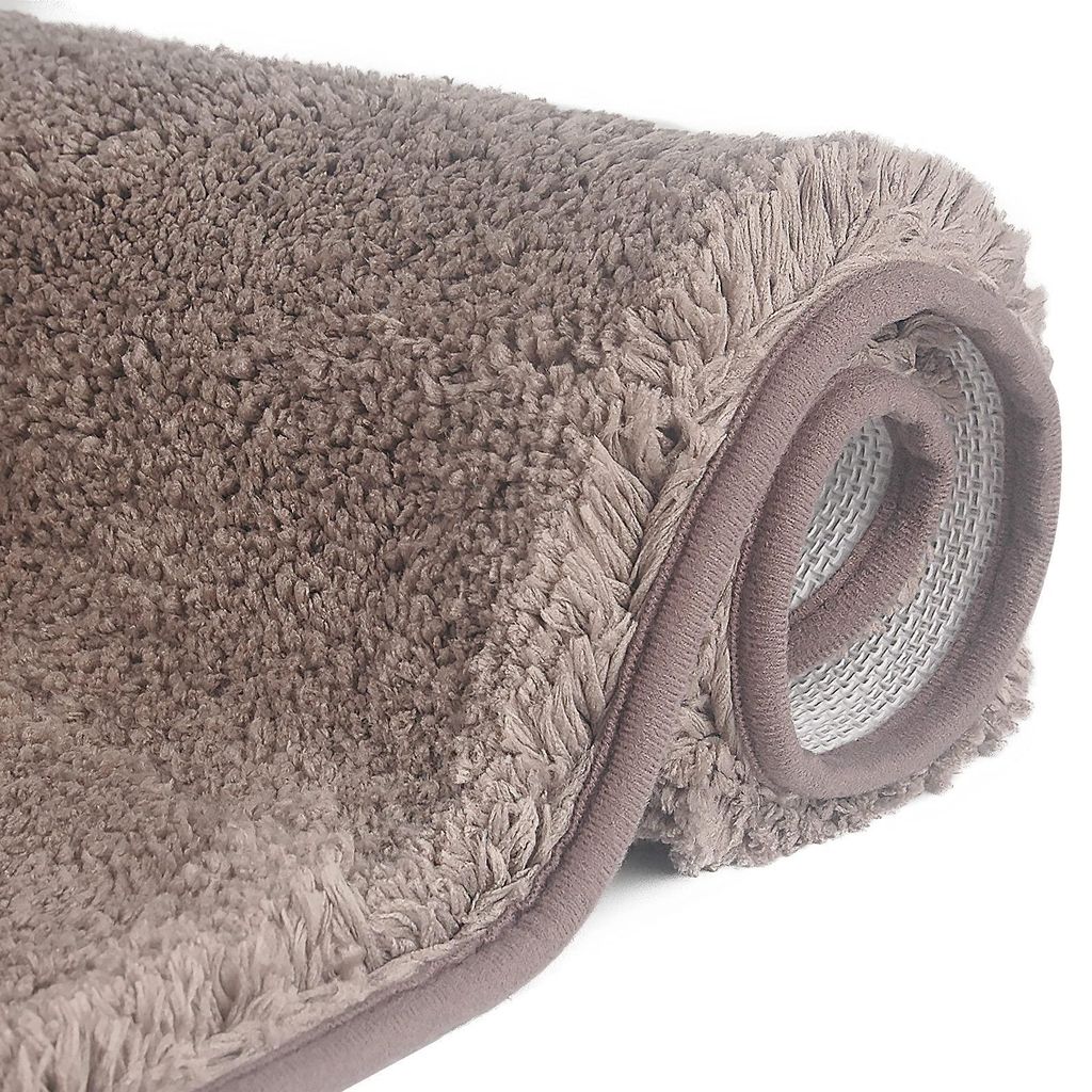 Rutschfeste, hochflorige Badematte, 50 x 80 cm, maschinenwaschbar, Badematte aus wasserabsorbierenden, weichen Mikrofasern für Badewanne, Dusche u...
