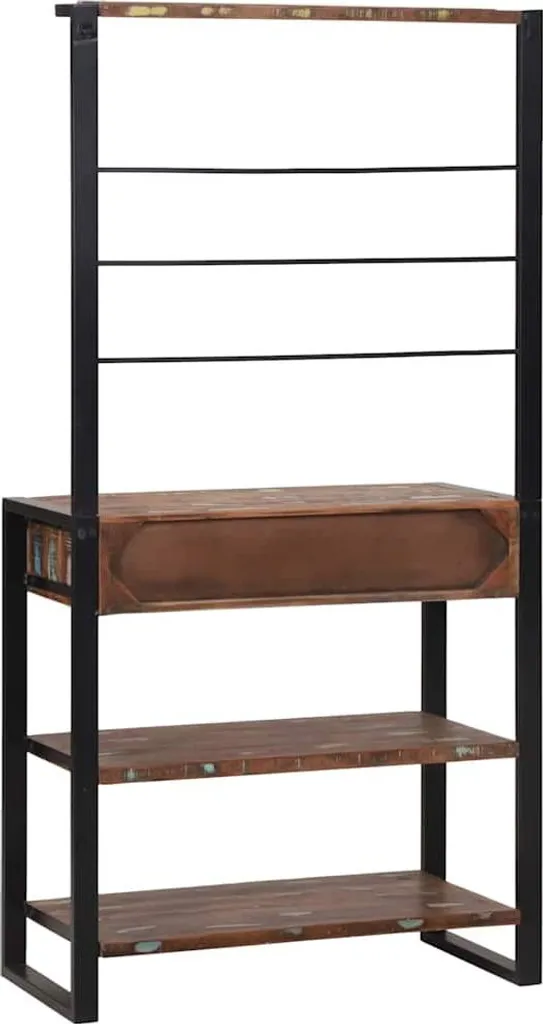 vidaXL Scaffale da cucina Multicolore e nero 80 x 40 x 160 cm - 5